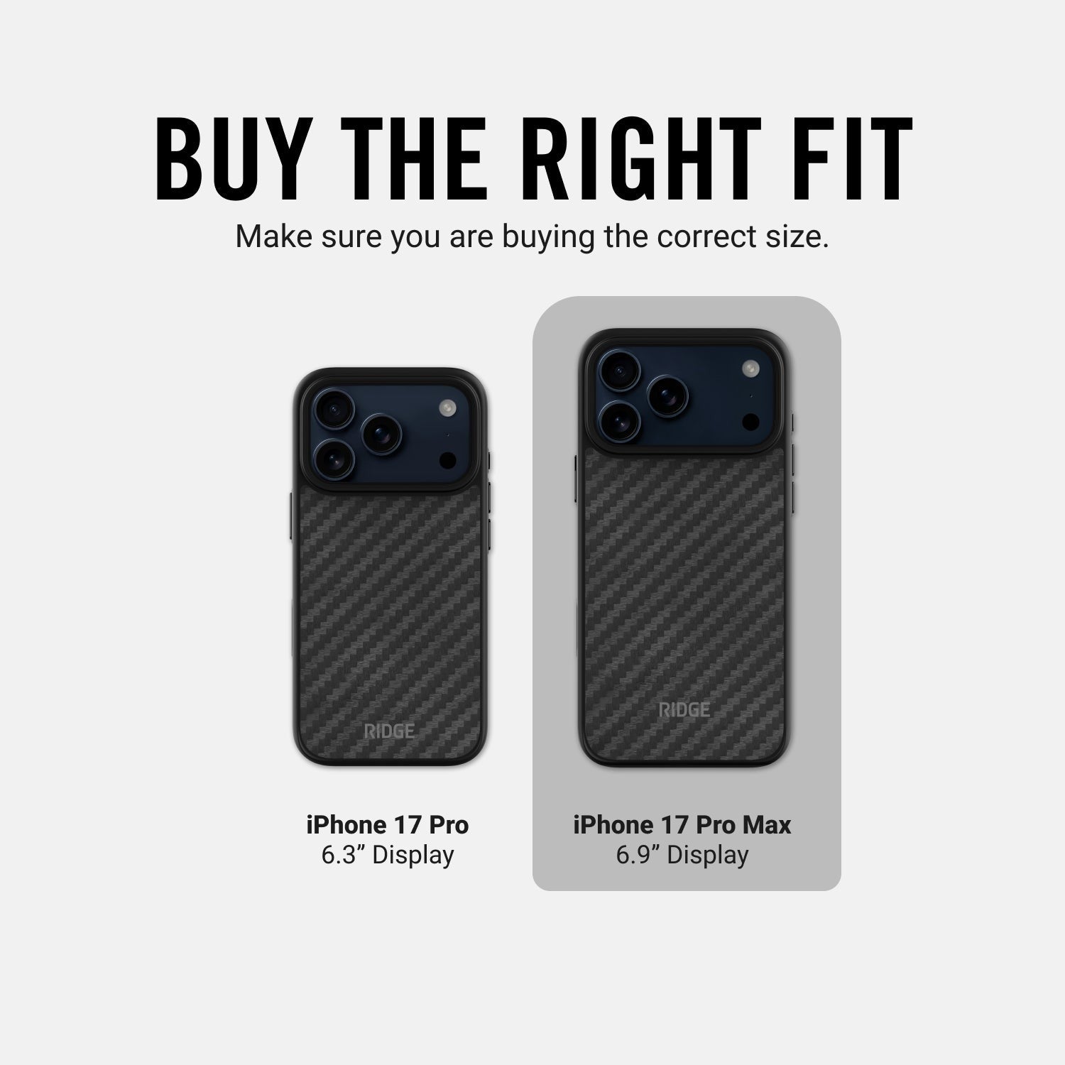 Ridge Phone Case - Matte Black - iPhone 17 Pro Max