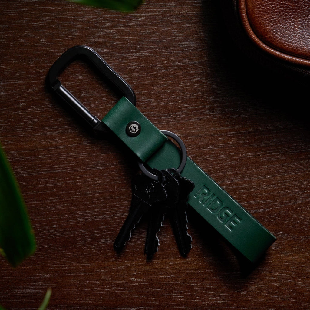 Ridge Keychain - Hunter Green Leather