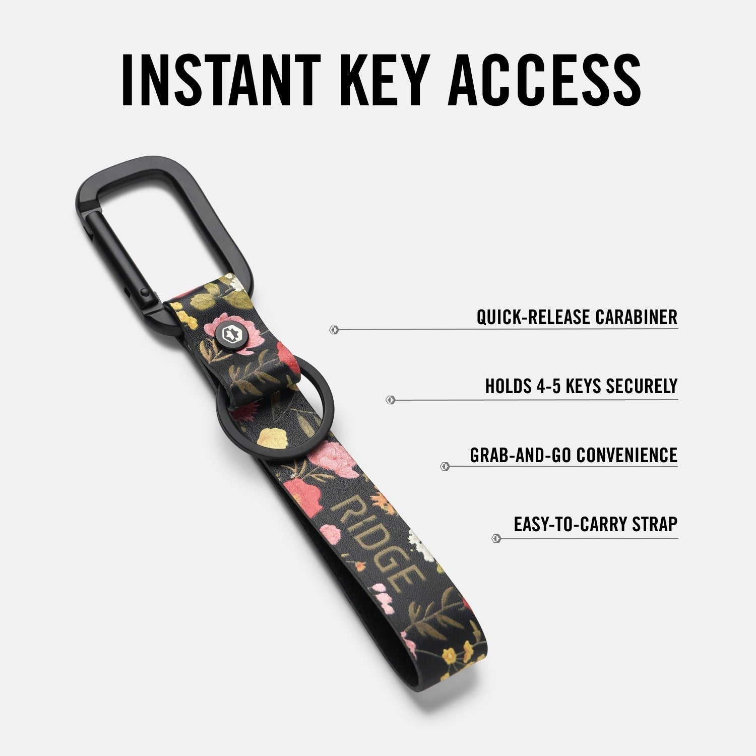Ridge Keychain - Moonlight Garden Leather