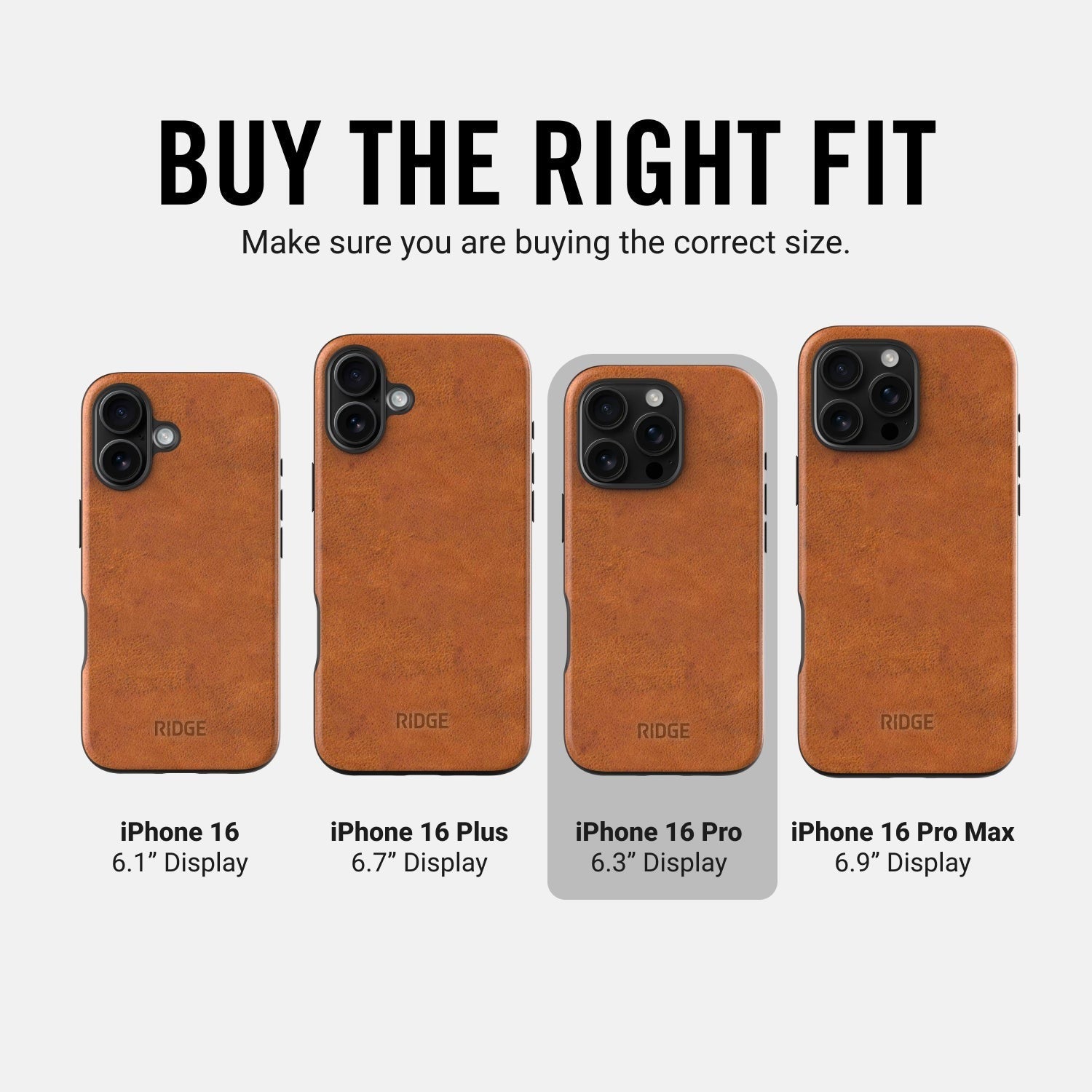 Ridge Phone Case - Tobacco Brown Leather - iPhone 16 Pro Max