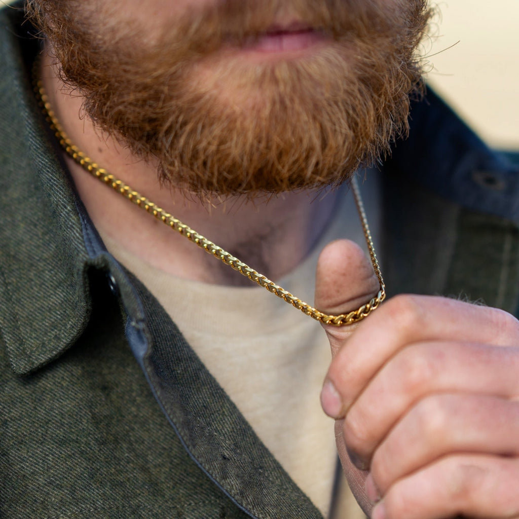 5mm Curb Chain - 18K Gold - 22"
