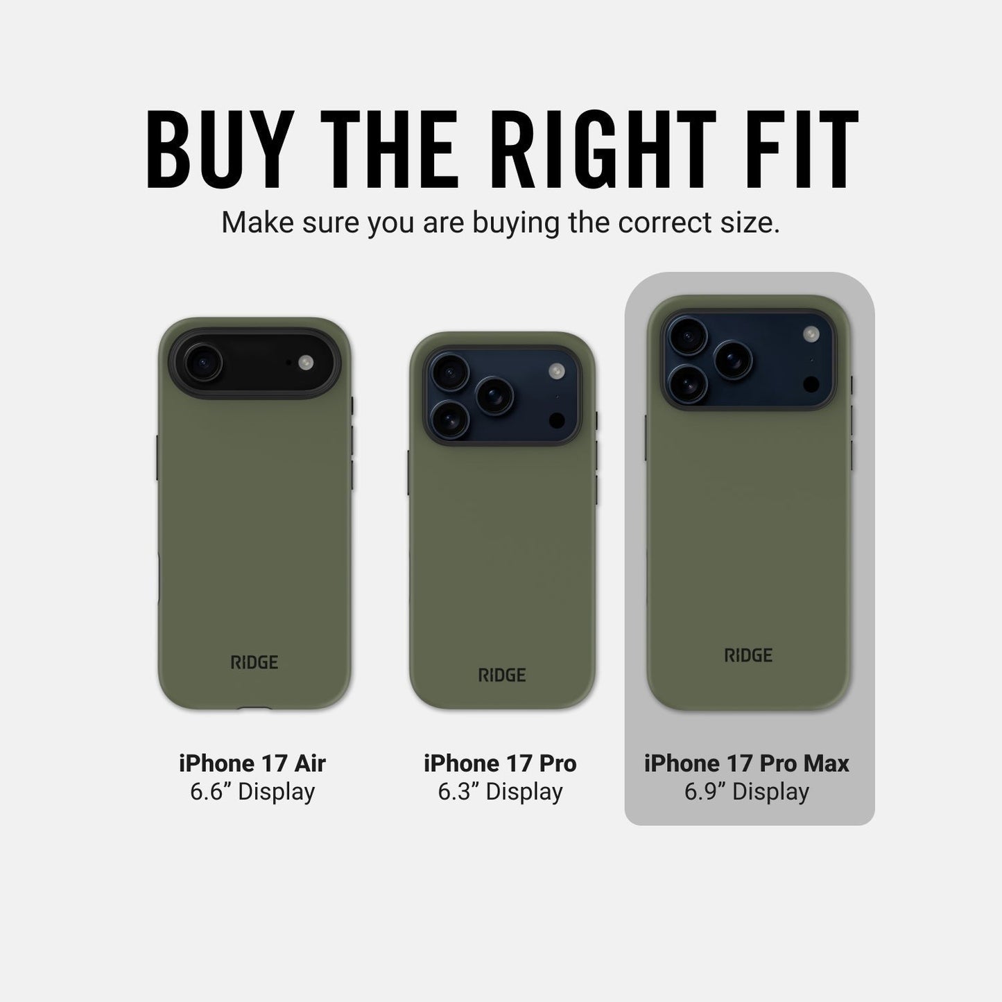 Ridge Phone Case - Matte Olive - iPhone 17 Pro Max