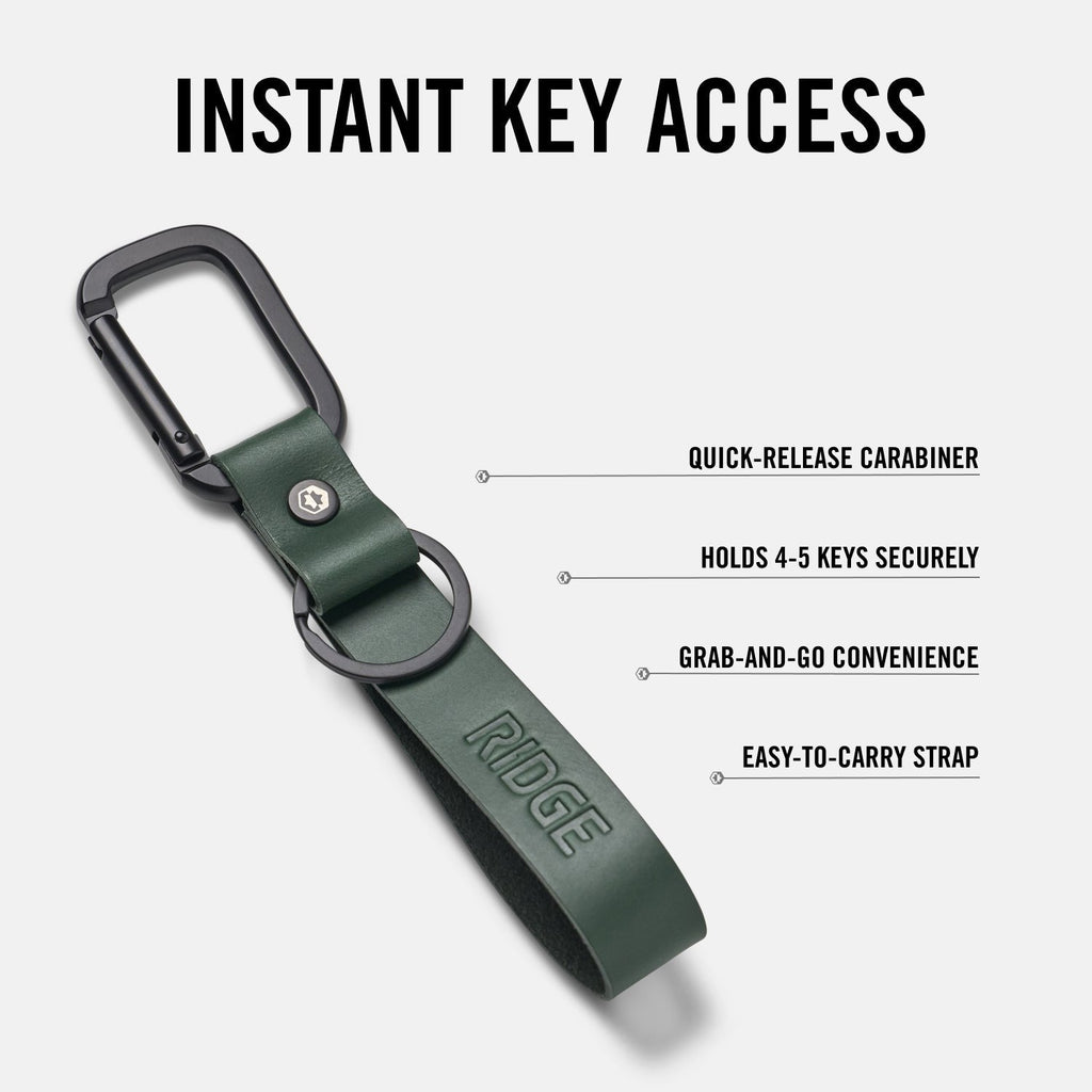 Ridge Keychain - Midnight Black Leather