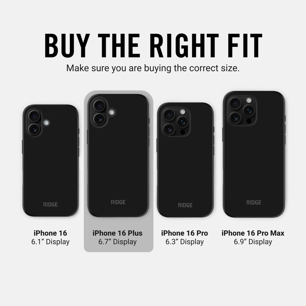 Ridge Phone Case - Matte Black - iPhone 16 Plus