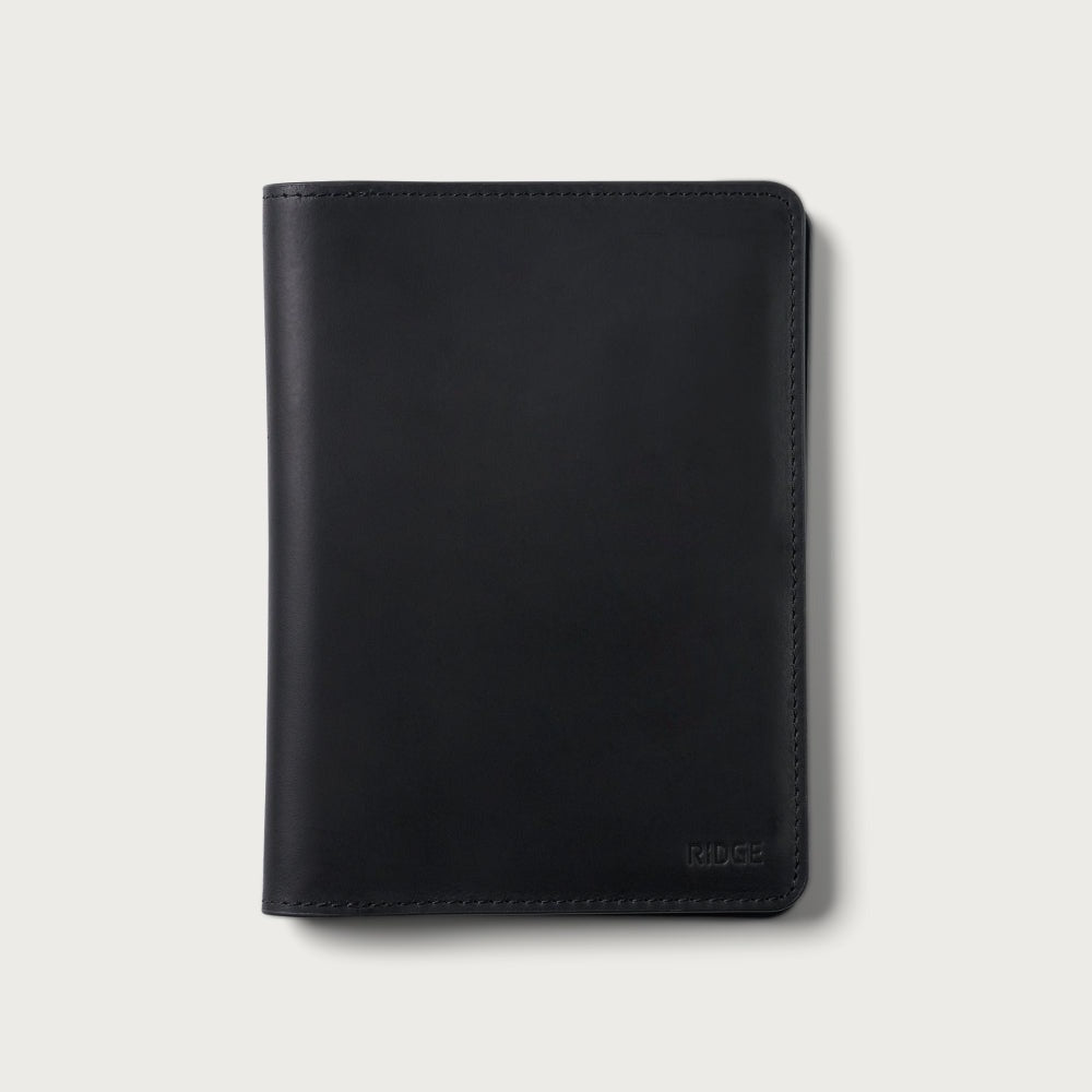 Passport Wallet - Midnight Black Leather