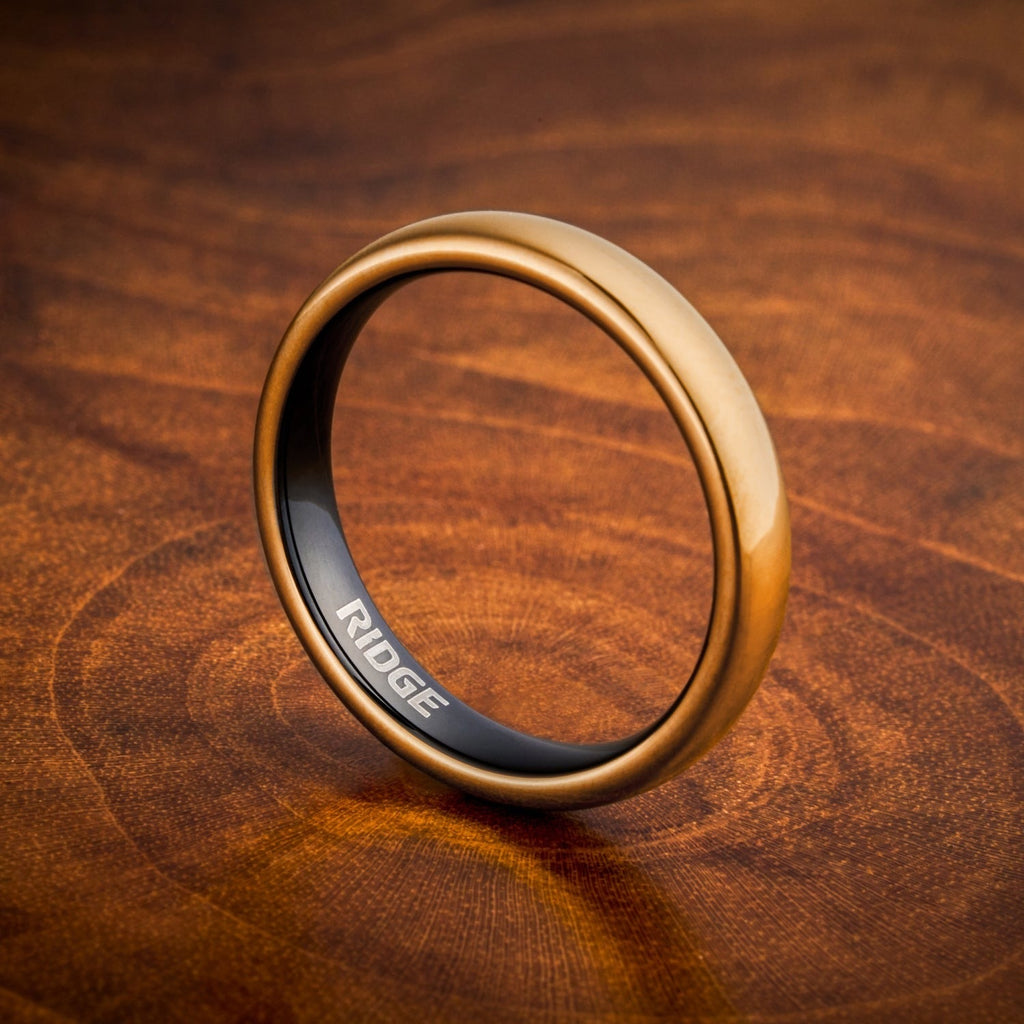 4mm Rounded Ring Set - 24K Gold