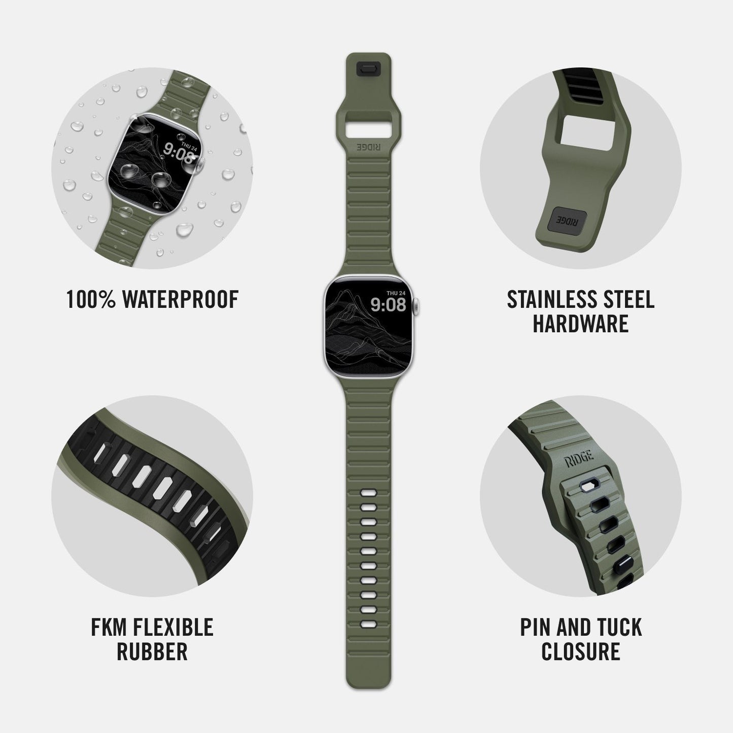 Everyday Watch Strap - Matte Olive - 41/42mm