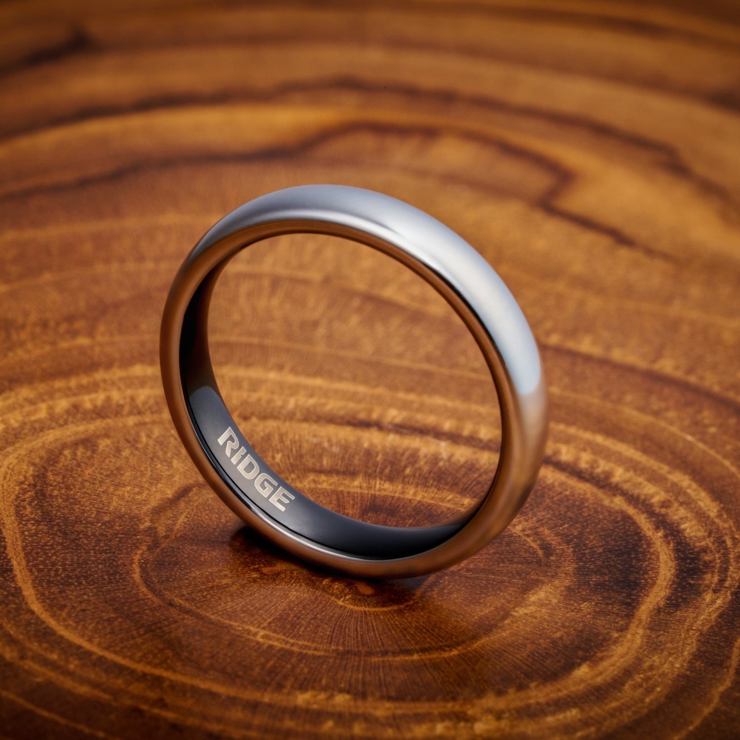 4mm Rounded Ring Set - Platinum