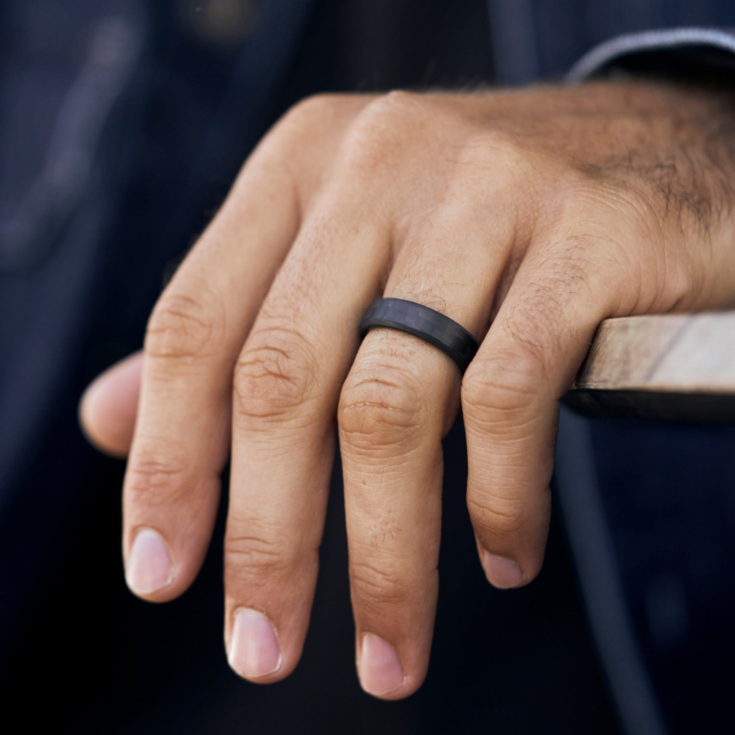 6mm Beveled Ring Set - Carbon Fiber 3K