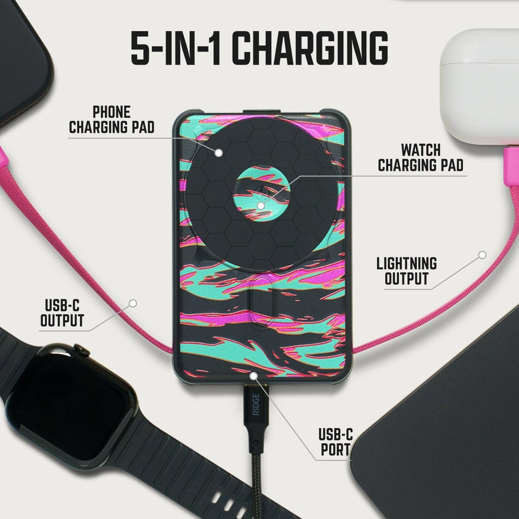 Ridge Power Bank - 10k mAh Bundle - Neon Tiger - 2-Pack