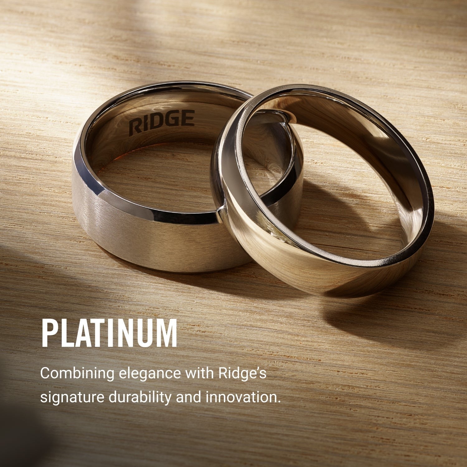 6mm Rounded Ring Set - Platinum - Tantalum Carbide