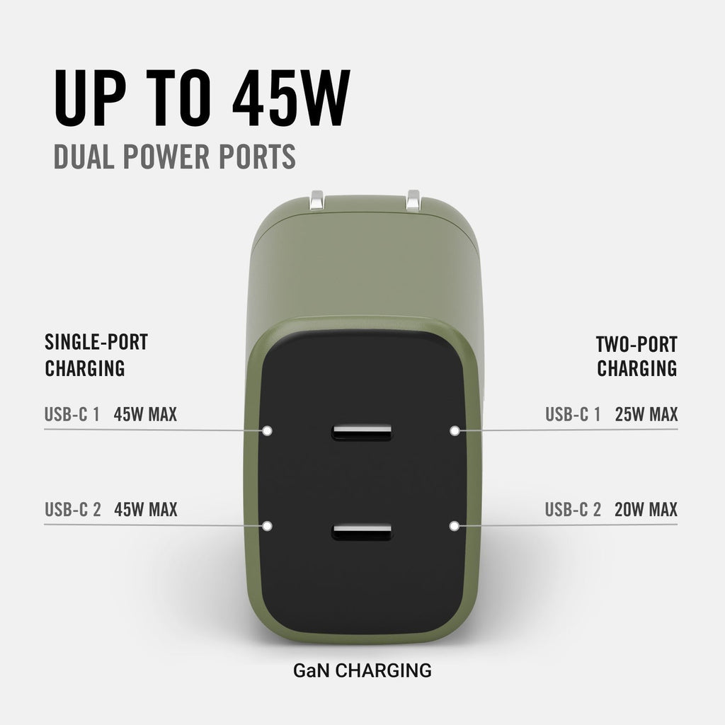 Wall Charger Set - 45W - Matte Olive