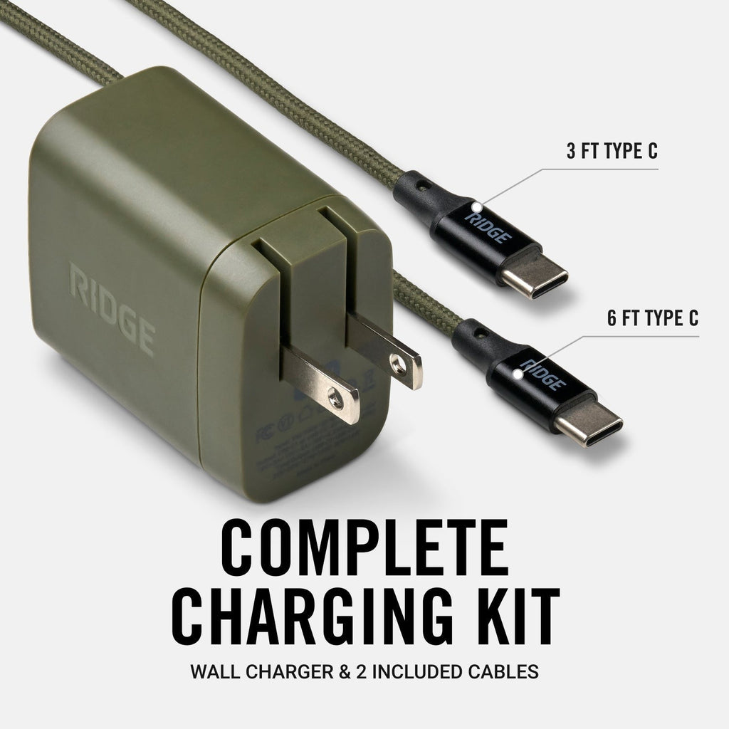 Wall Charger Set - 45W - Matte Olive