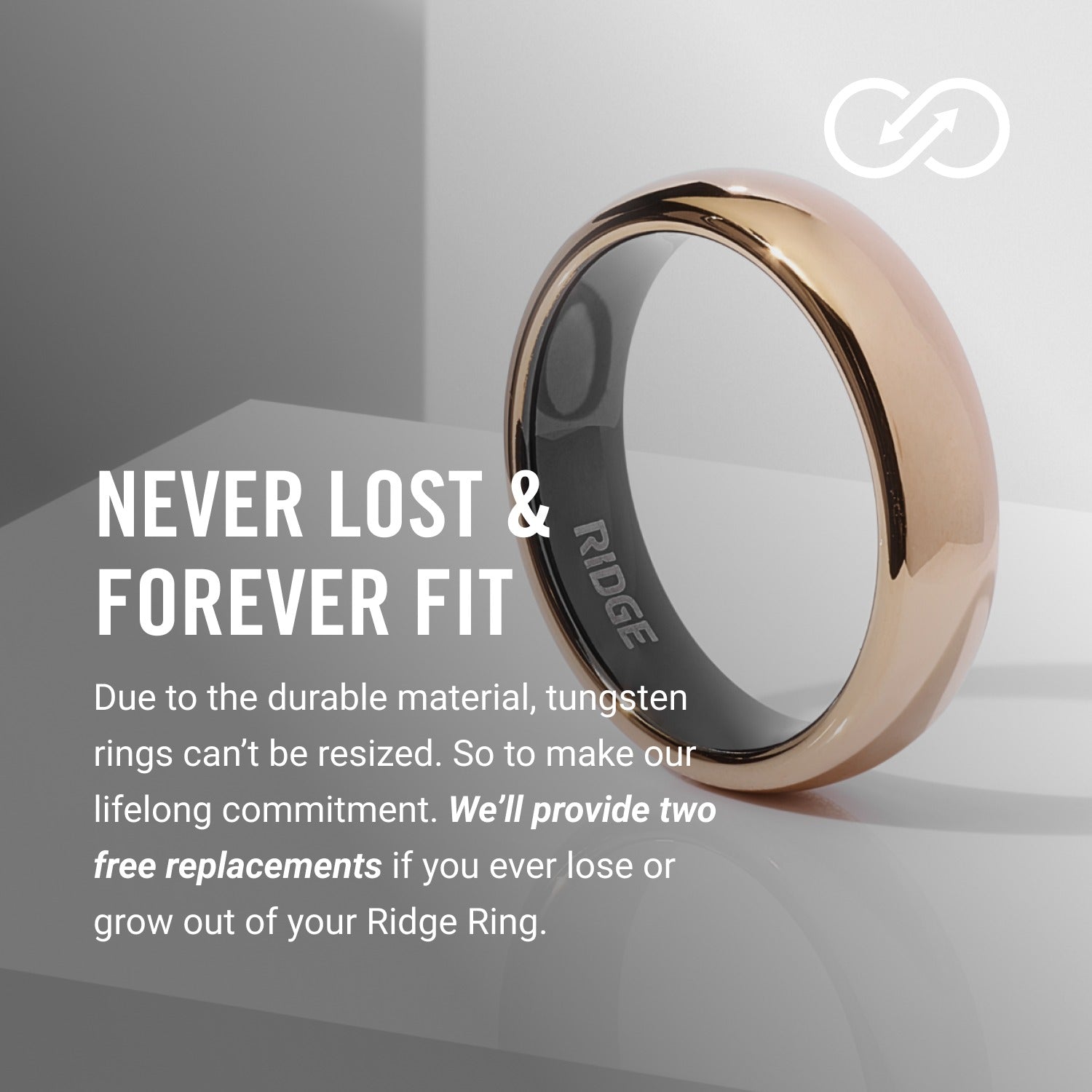 6mm Rounded Ring Set - 18K Rose Gold