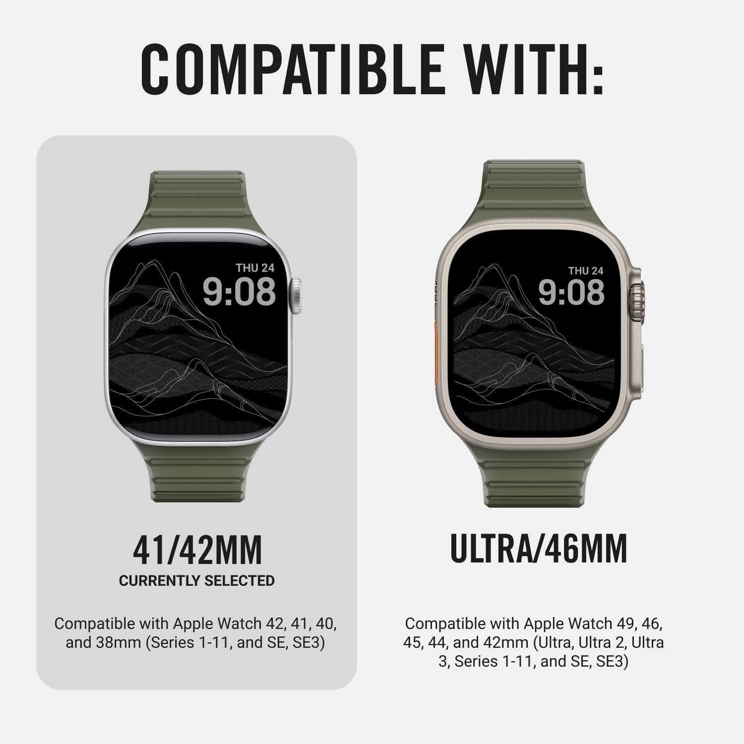 Everyday Watch Strap - Matte Olive - 41/42mm