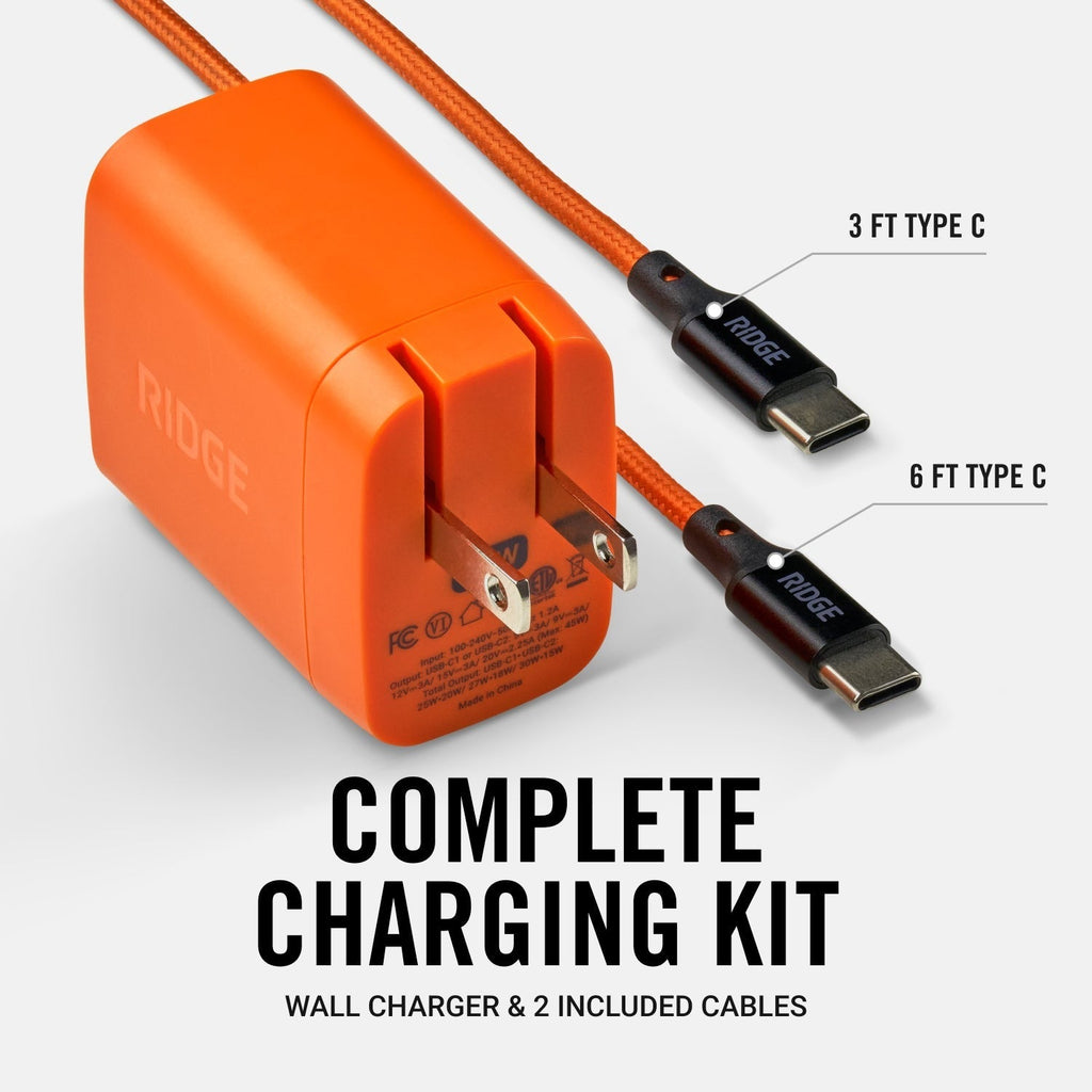 Wall Charger Set - 45W - Basecamp Orange
