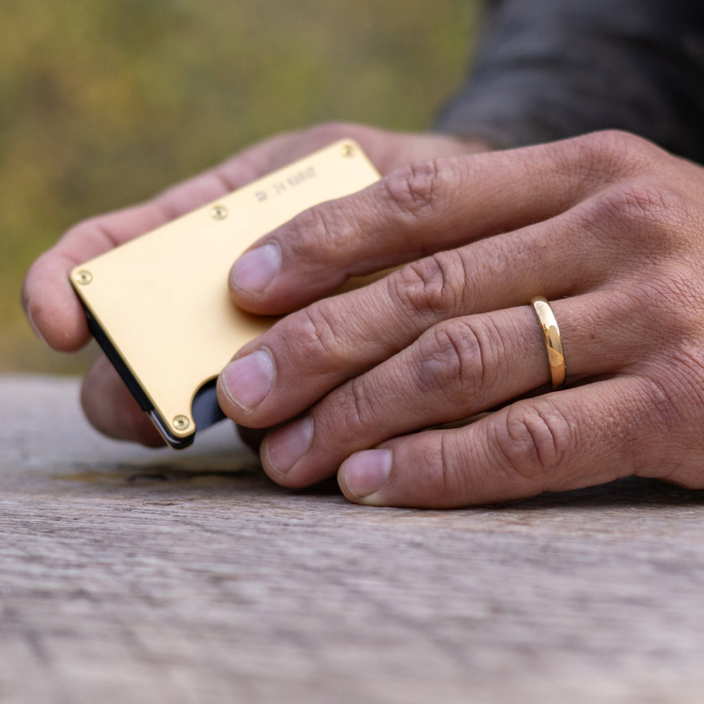 4mm Rounded Ring Set - 24K Gold