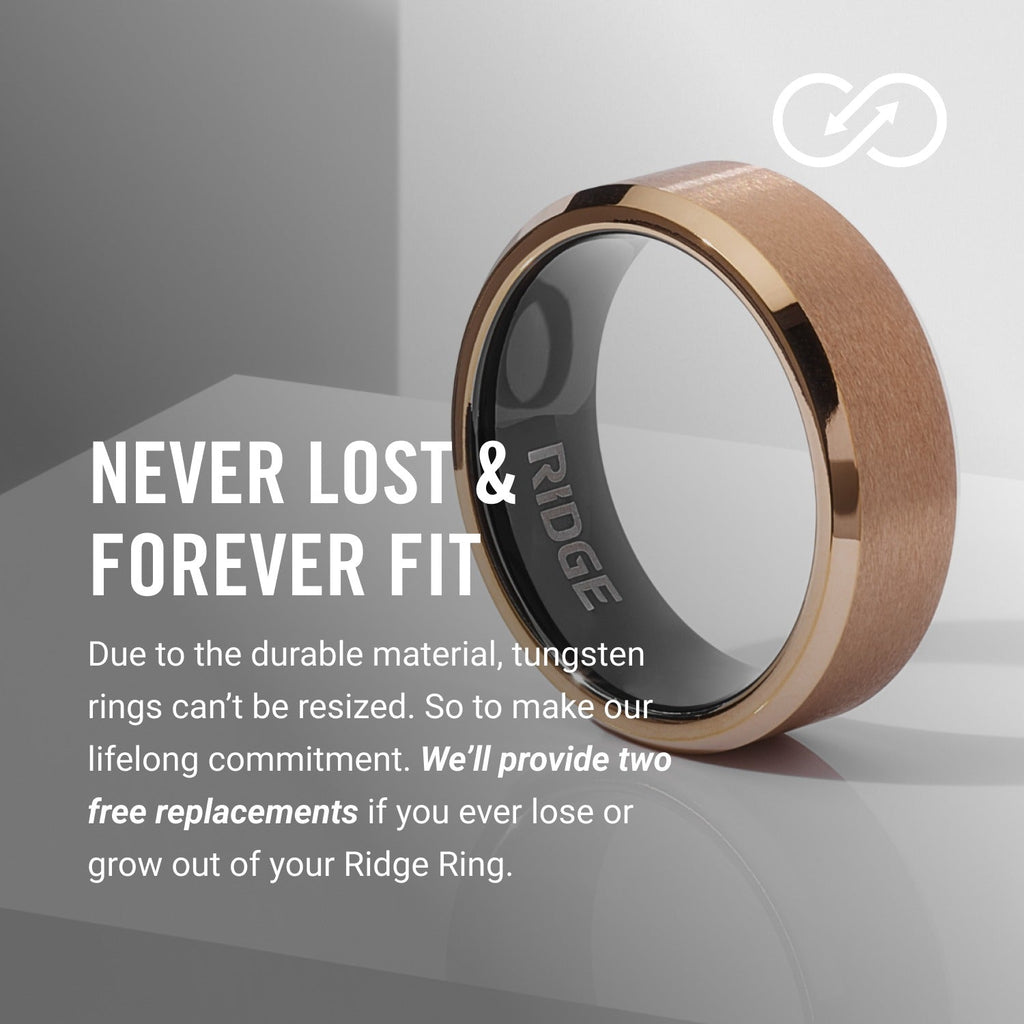 8mm Beveled Ring Set - 18K Rose Gold