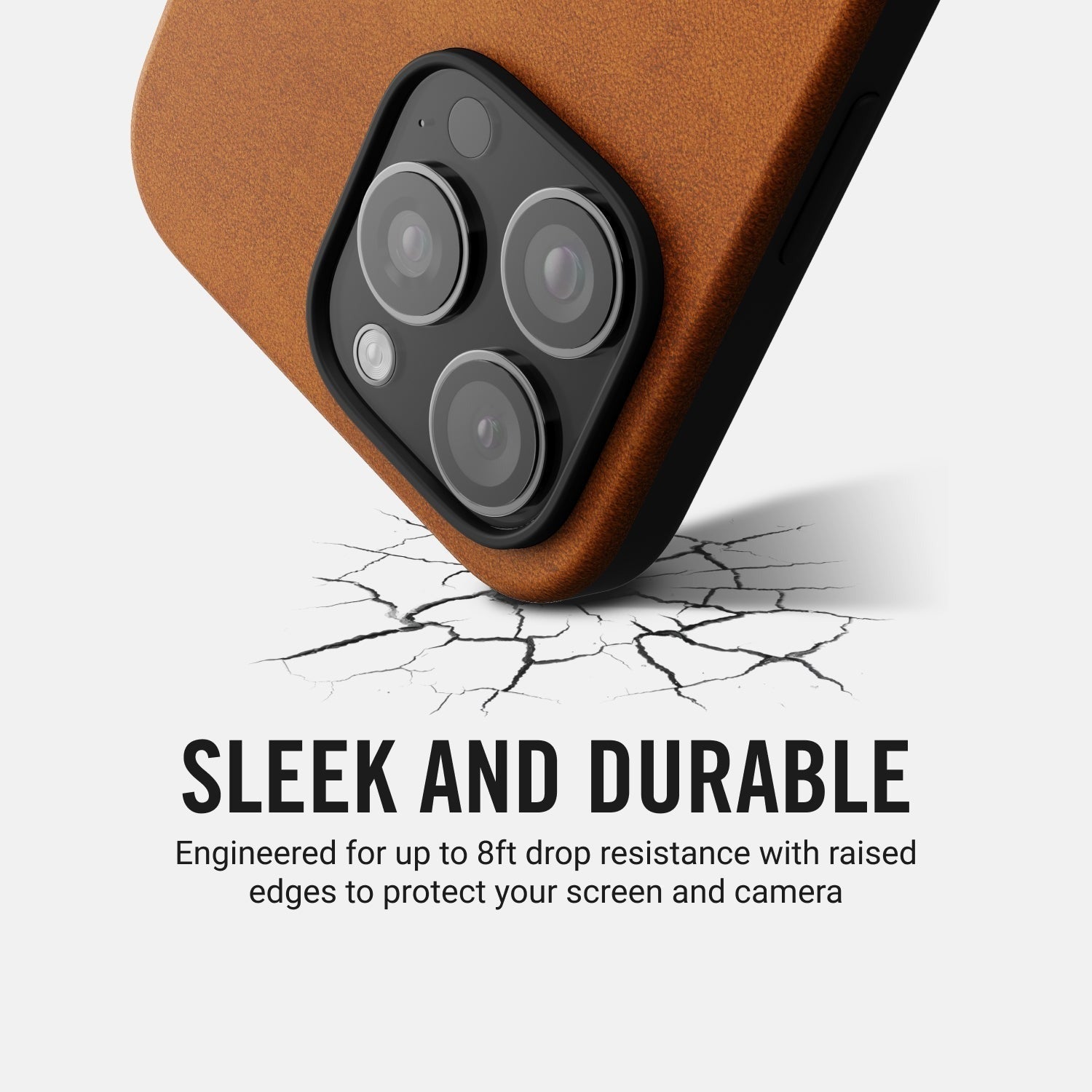 Ridge Phone Case - Tobacco Brown Leather - iPhone 16