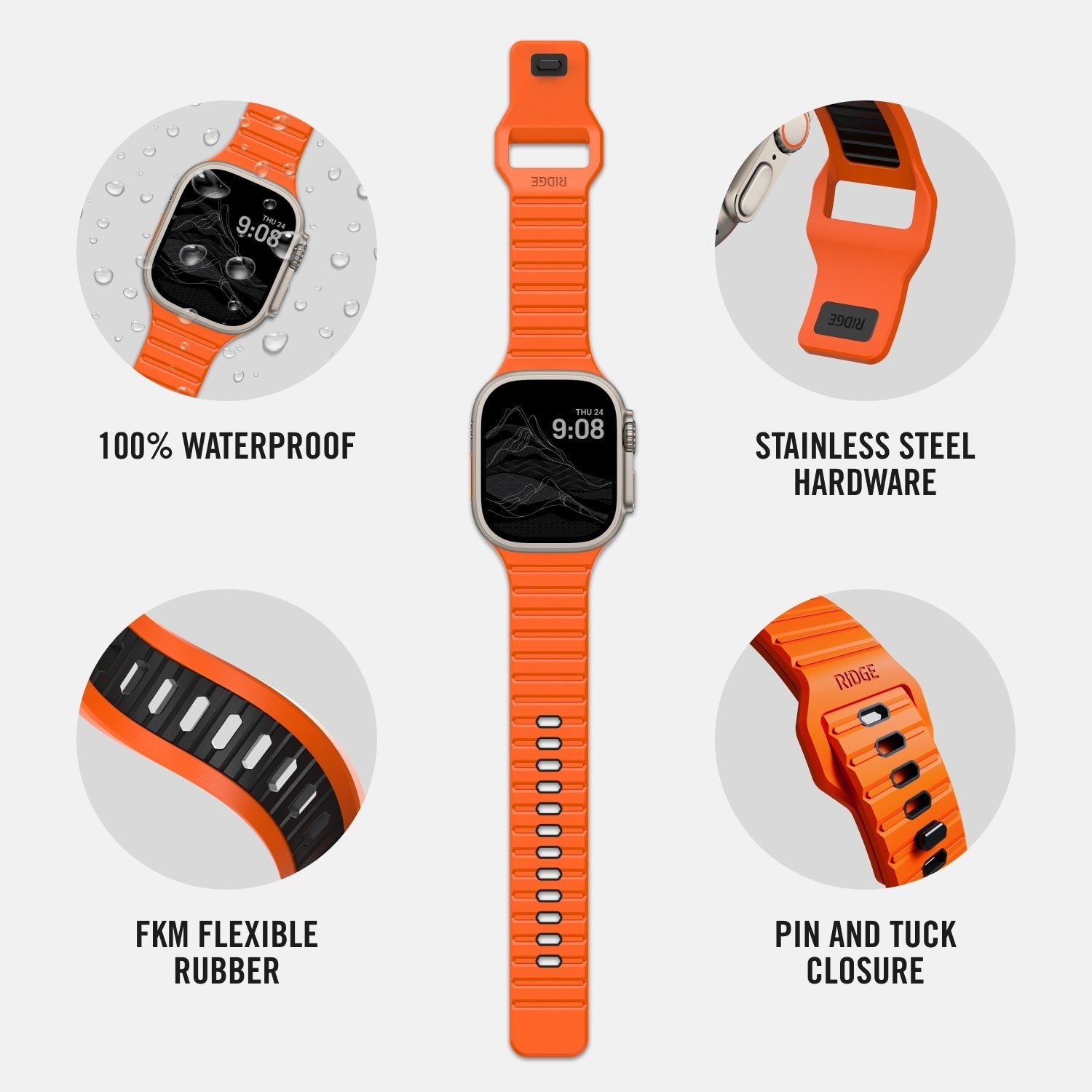 Everyday Watch Straps - Basecamp Orange - Ultra/46mm