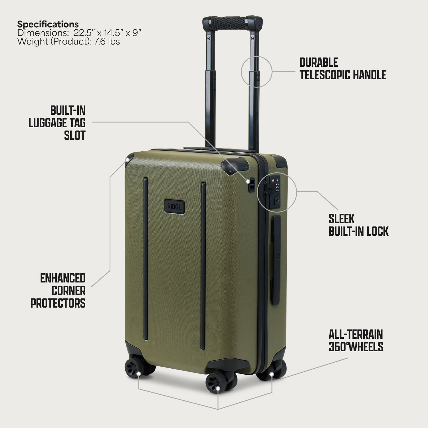 Ridge Carry-On Matte Olive