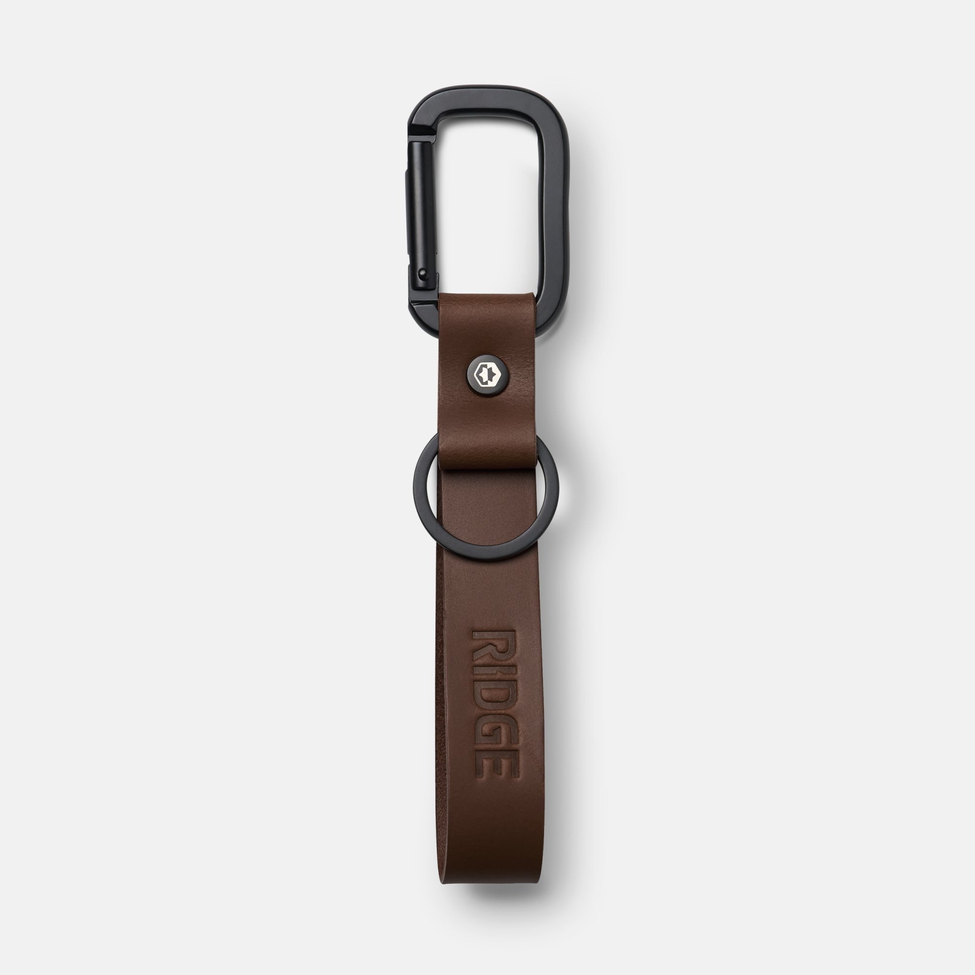 Ridge Keychain - Whiskey Dark Brown Leather