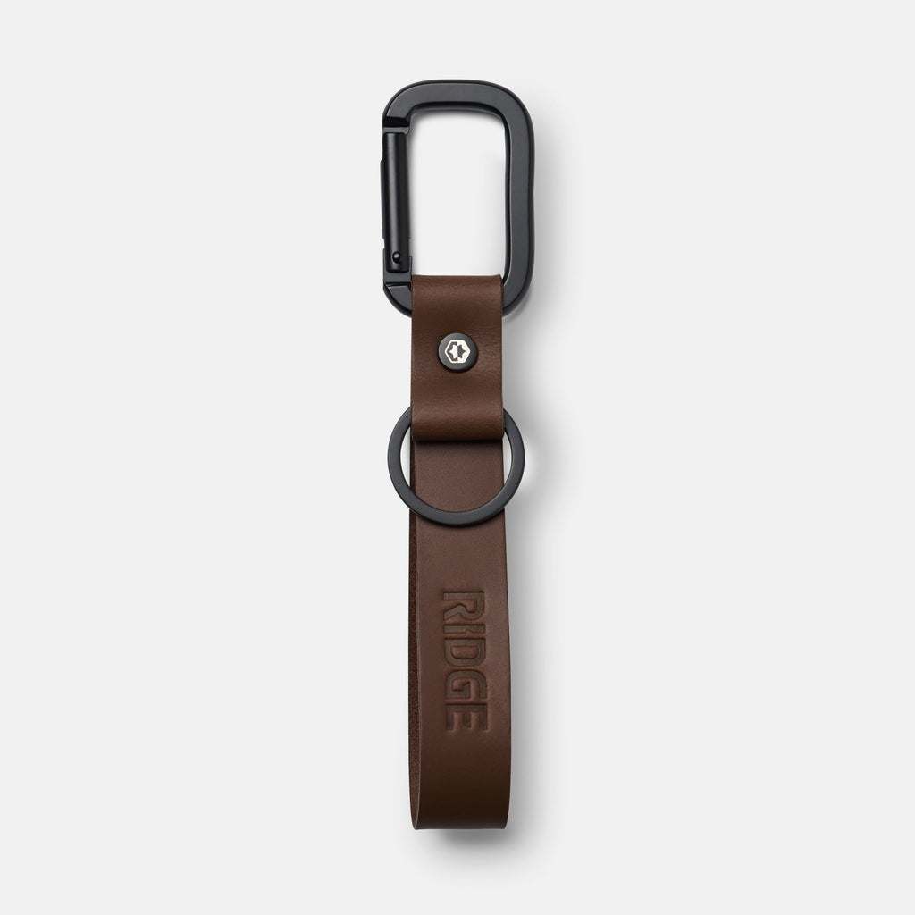 Ridge Keychain - Whiskey Dark Brown Leather