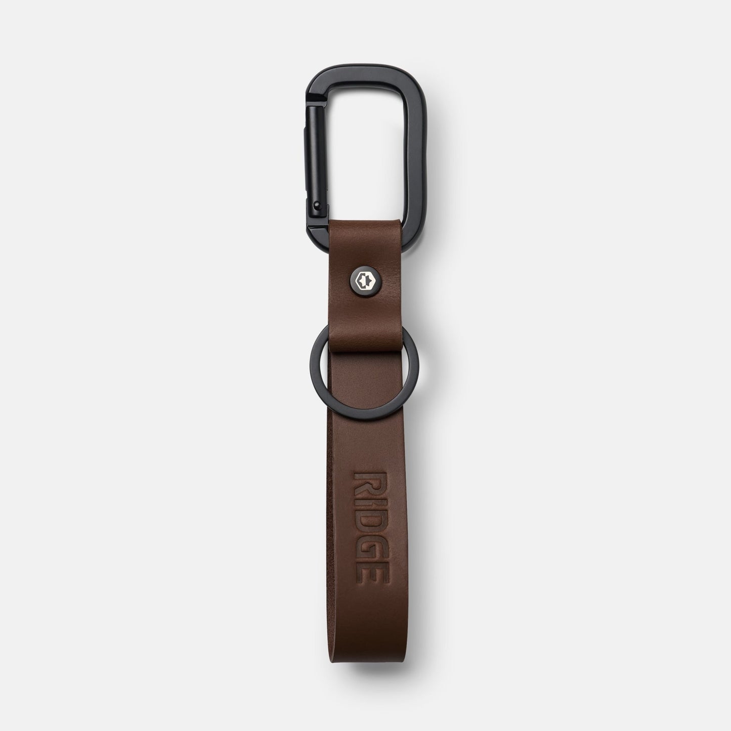 Ridge Keychain - Whiskey Dark Brown Leather