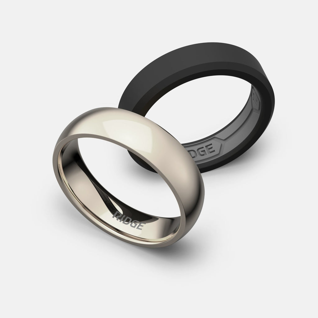 6mm Rounded Ring Set - Platinum - Tantalum Carbide