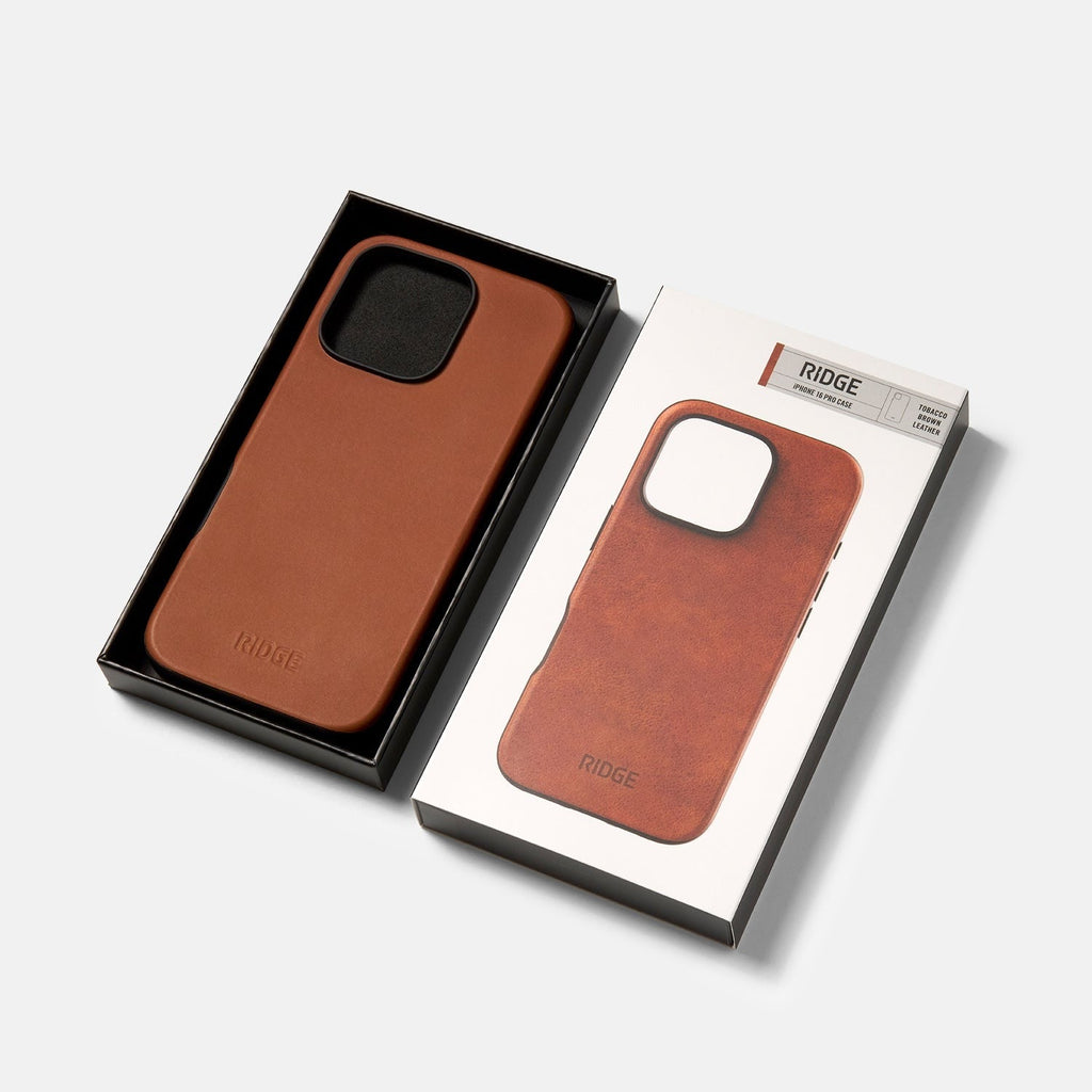 Ridge Phone Case - Tobacco Brown Leather - iPhone 16 Pro Max