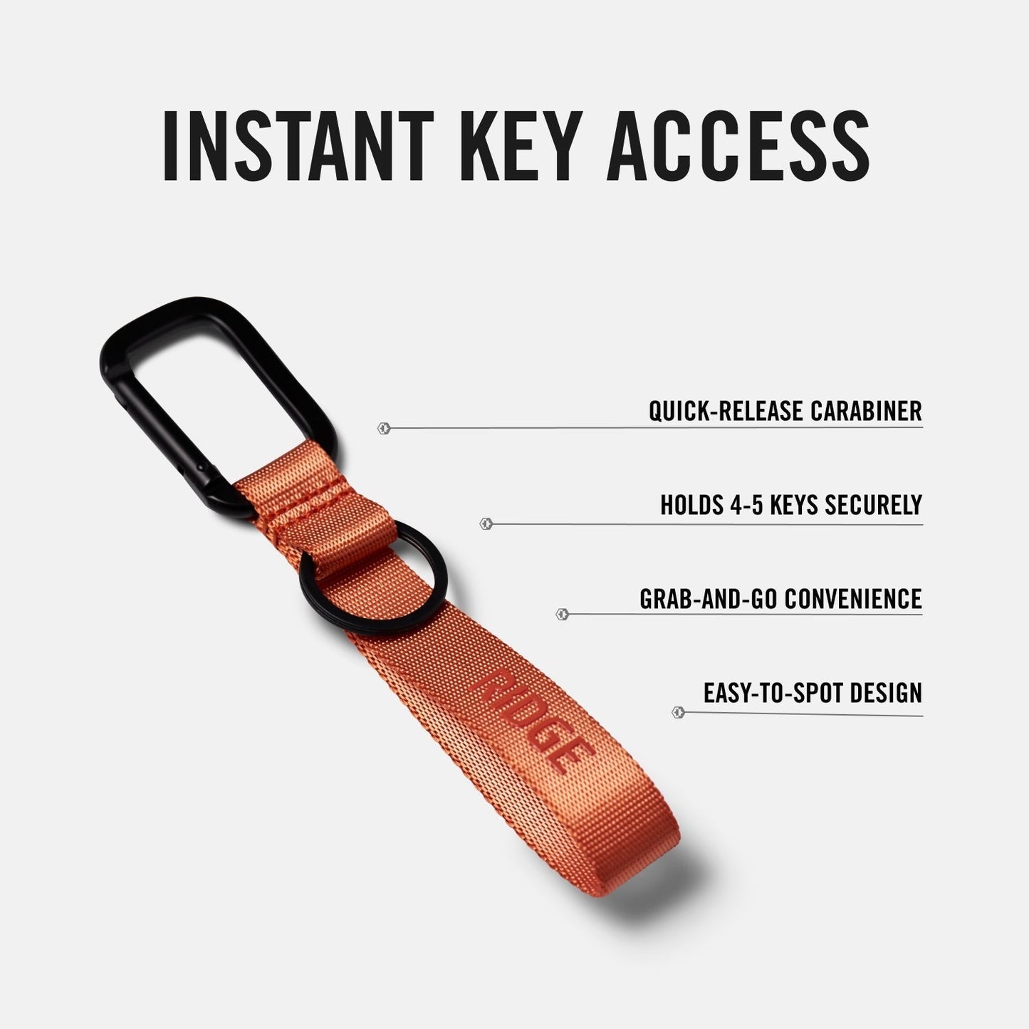 Ridge Keychain - Basecamp Orange