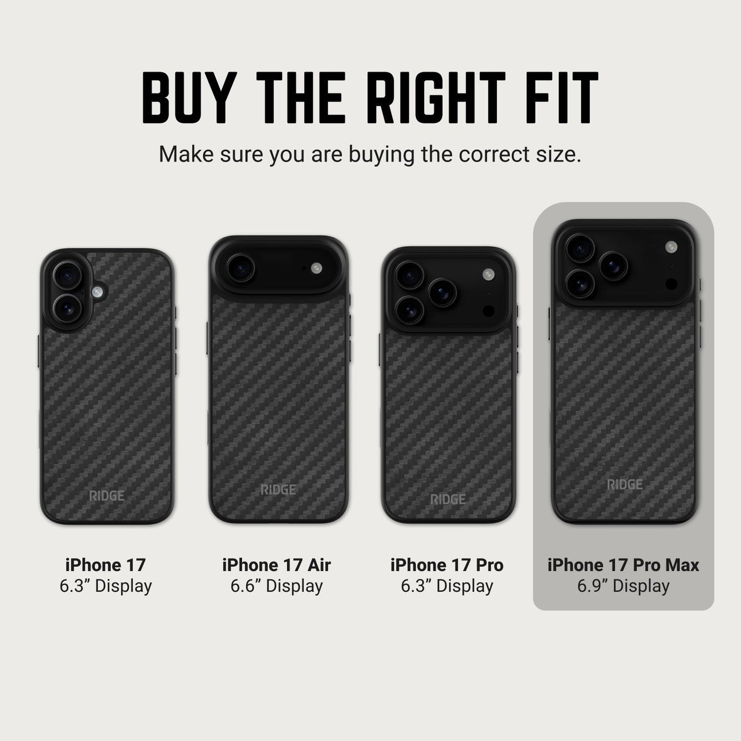 Ridge Phone Case - Carbon - iPhone 17 Pro Max