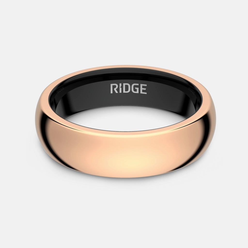 6mm Rounded Ring Set - 18K Rose Gold