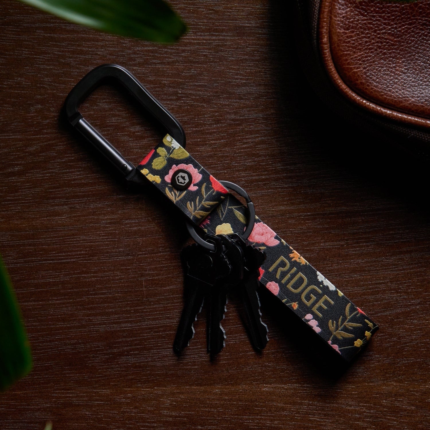 Ridge Keychain - Moonlight Garden Leather