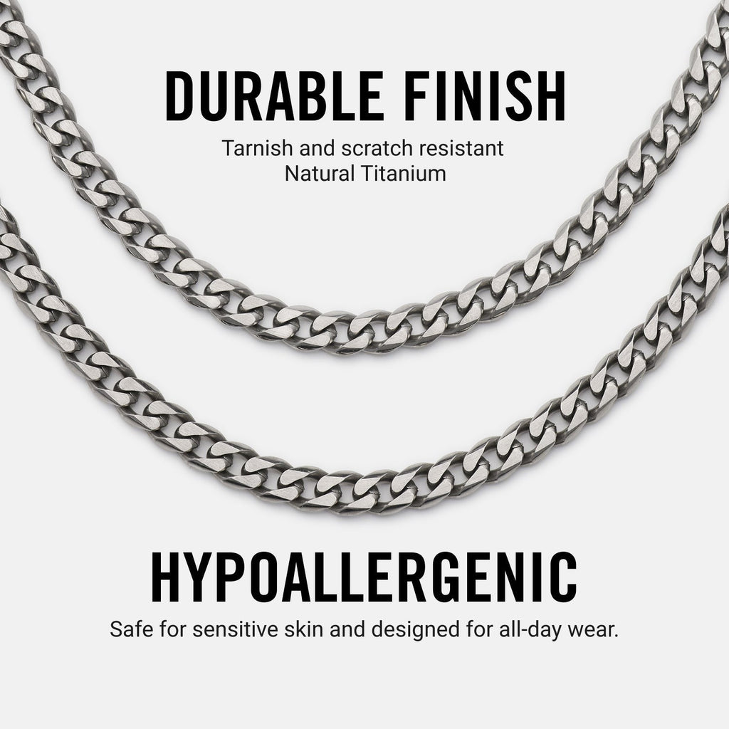 5mm Curb Chain - Titanium - 20"