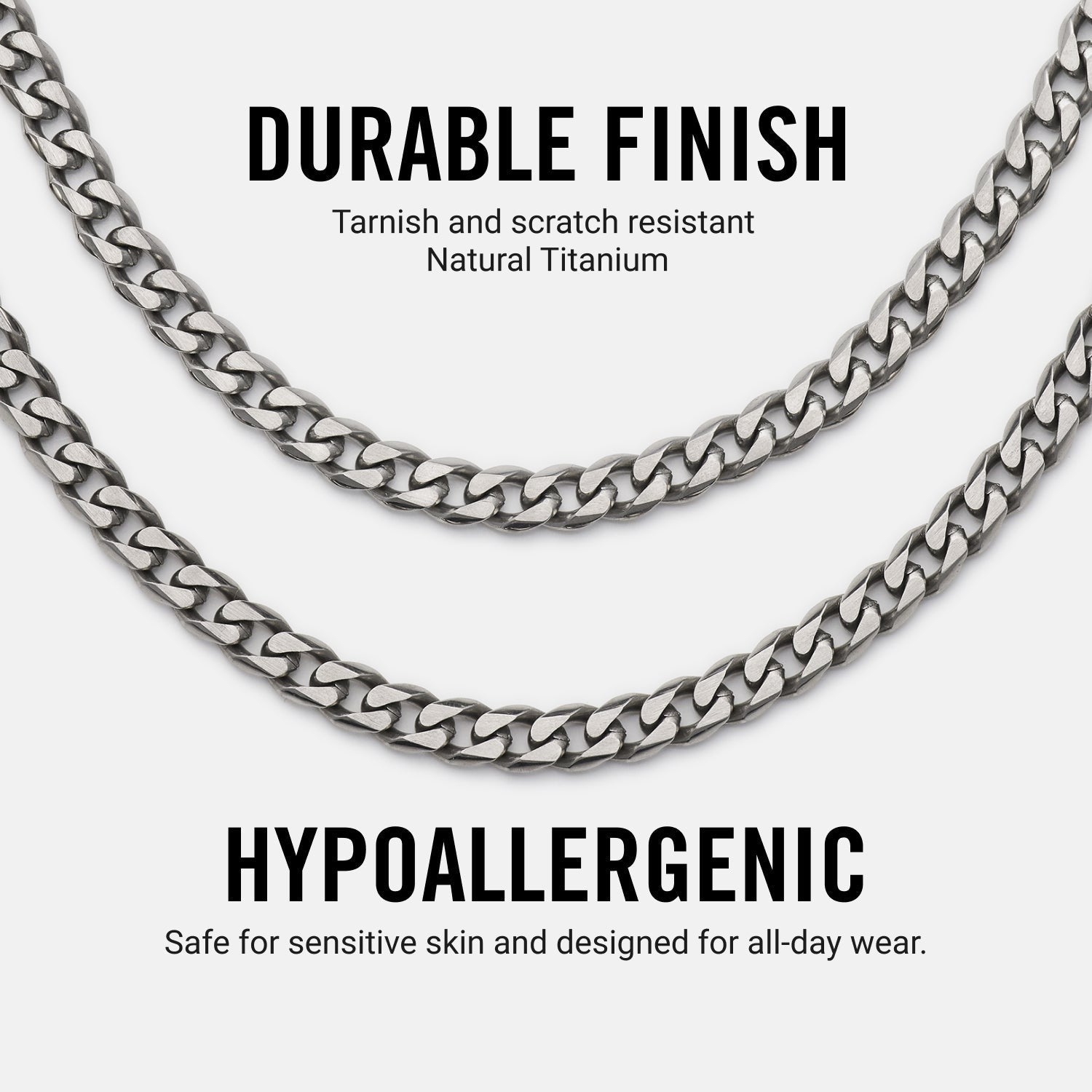 5mm Curb Chain - Titanium - 20"