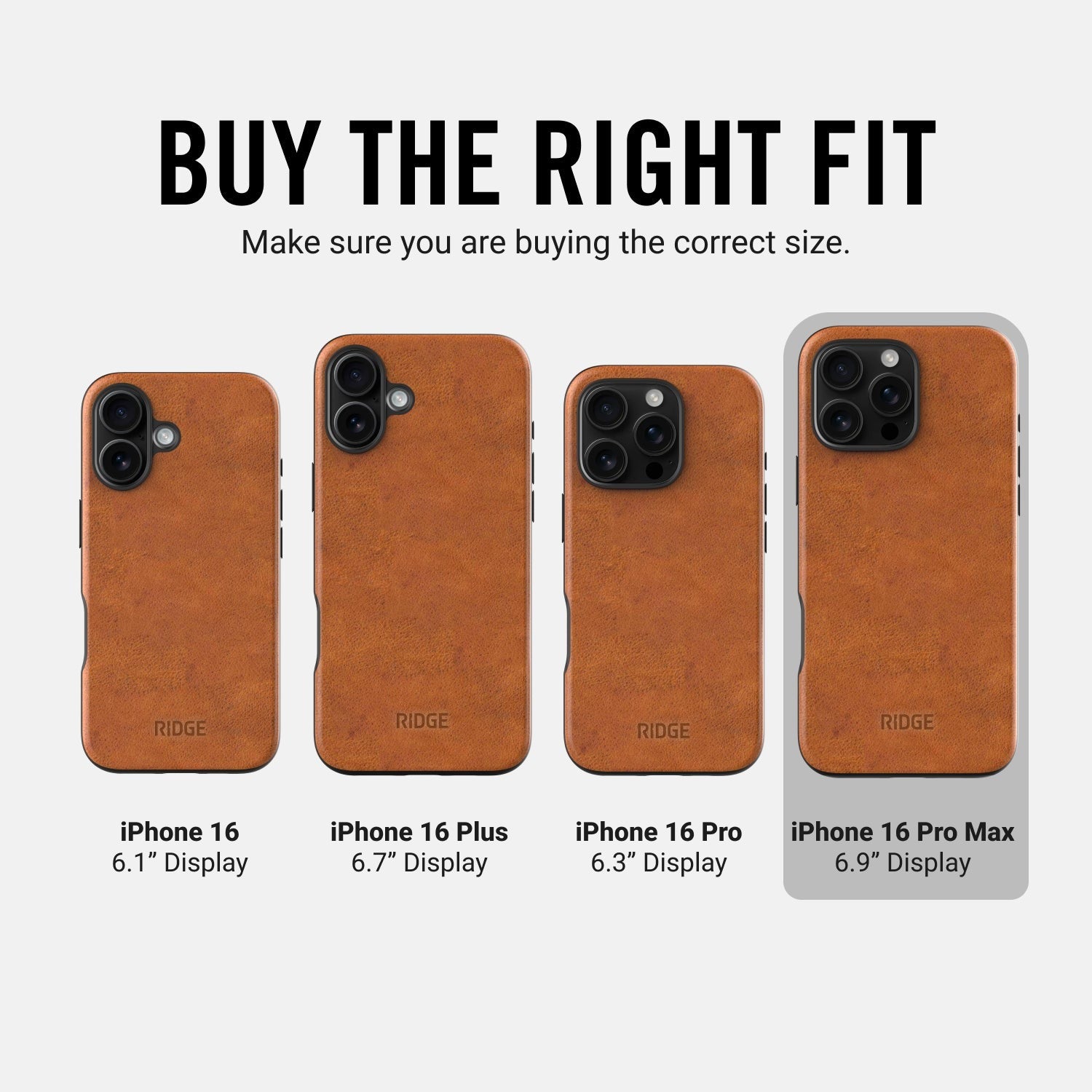 Ridge Phone Case - Tobacco Brown Leather - iPhone 16 Pro