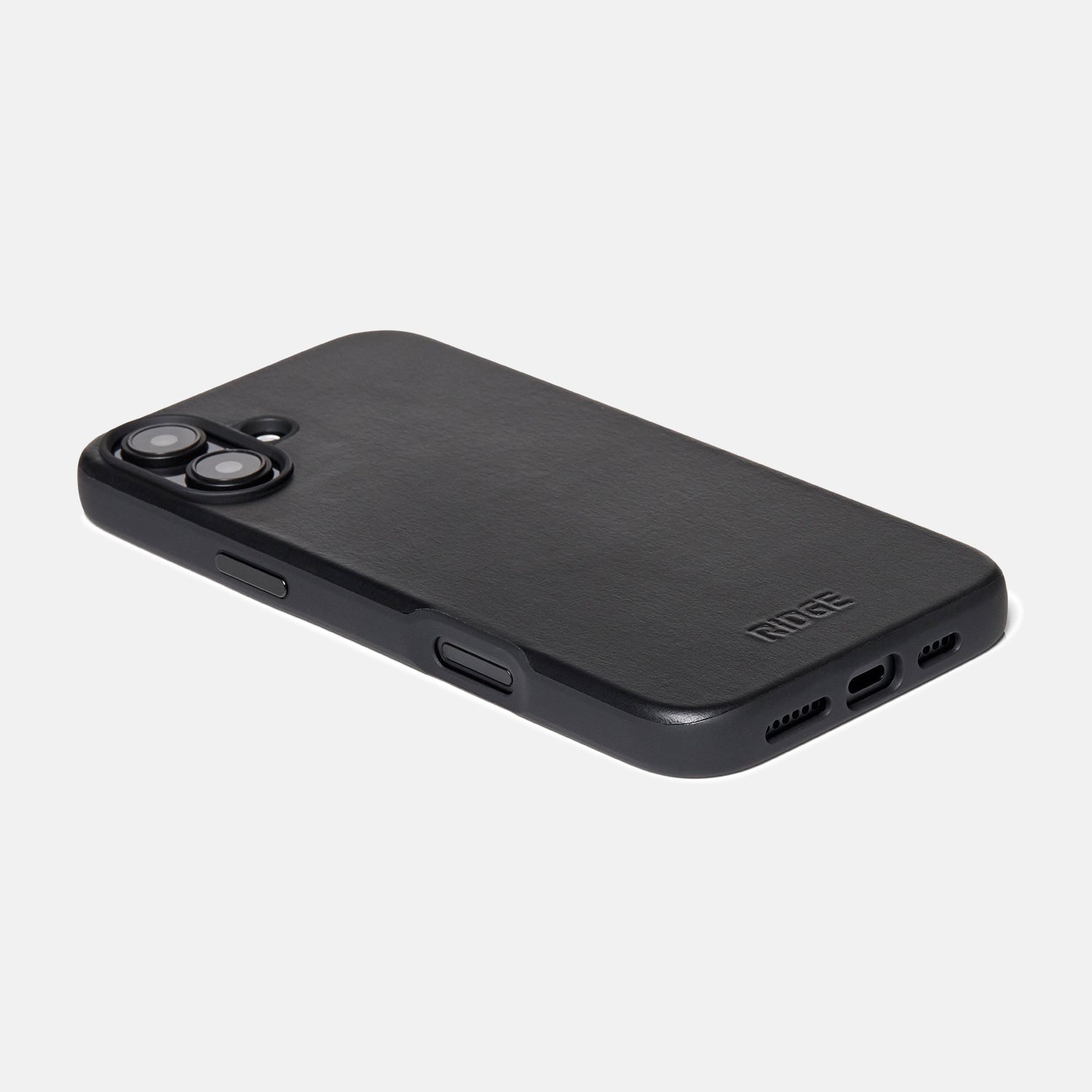 Ridge Phone Case - Midnight Black Leather - iPhone 16 Plus
