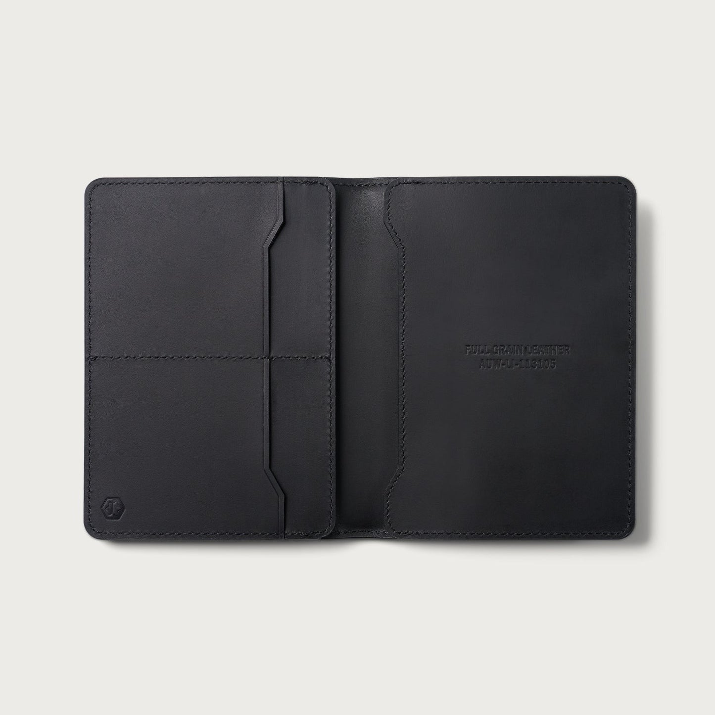 Passport Wallet - Midnight Black Leather