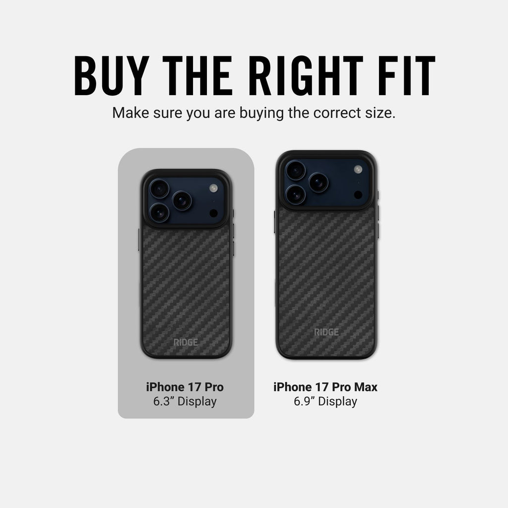 Ridge Phone Case - Matte Black - iPhone 17 Pro