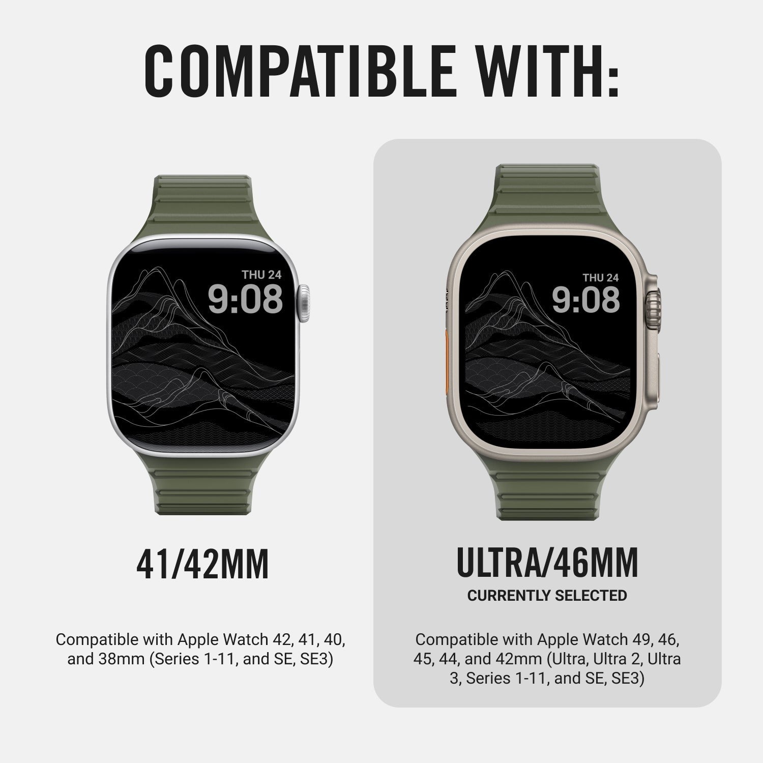 Everyday Watch Strap - Matte Olive - Ultra/46mm