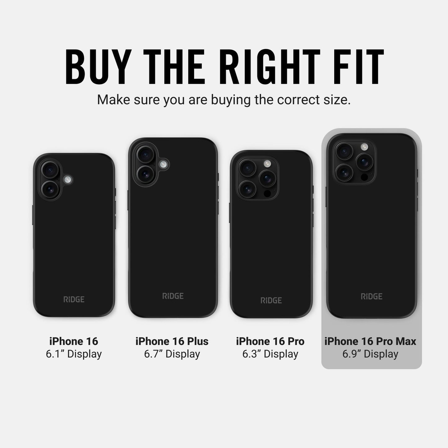 Ridge Phone Case - Matte Black - iPhone 16 Pro Max