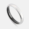 4mm Rounded Ring Set - Platinum