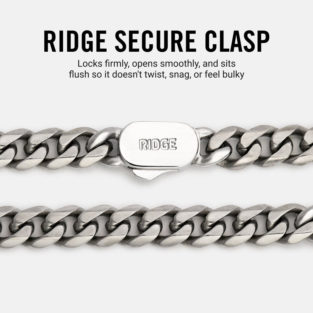 6mm Curb Bracelet - Titanium - Medium