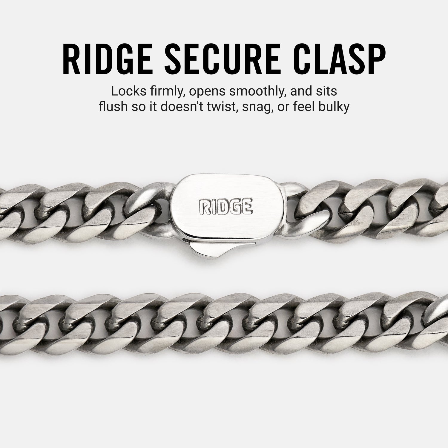 6mm Curb Bracelet - Titanium - Medium
