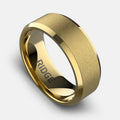 8mm Beveled Ring Set - 24K Gold - Tantalum Carbide