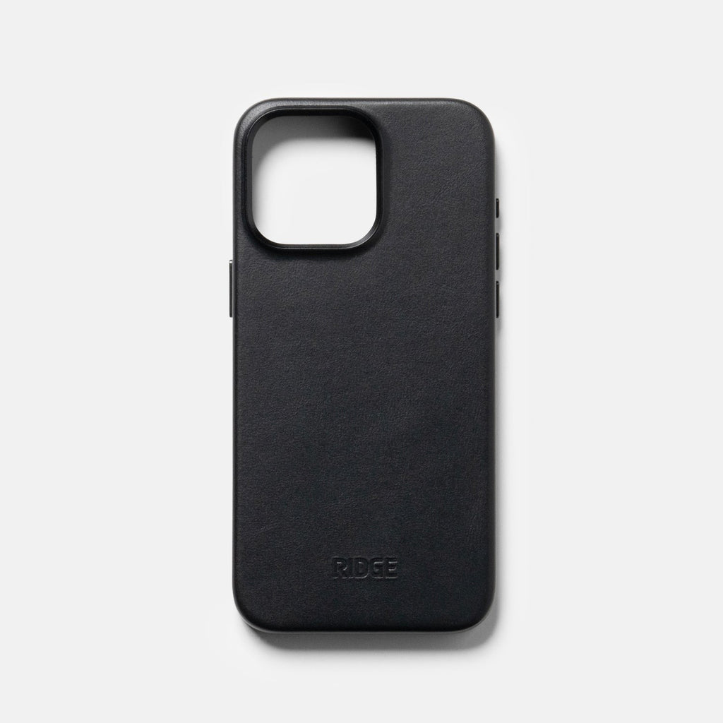 Ridge Phone Case - Midnight Black Leather - iPhone 15 Pro Max