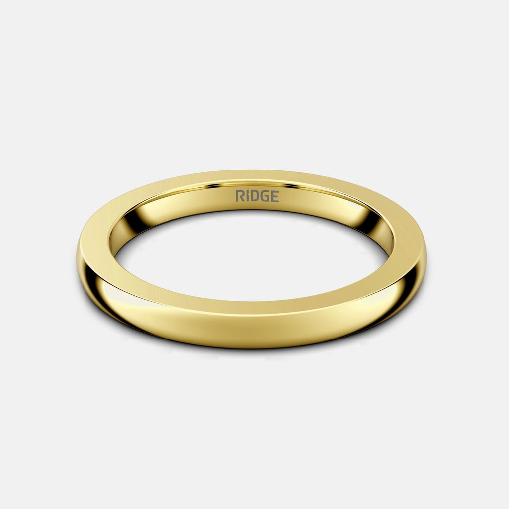 2mm Rounded Ring Set - 14K Yellow Gold