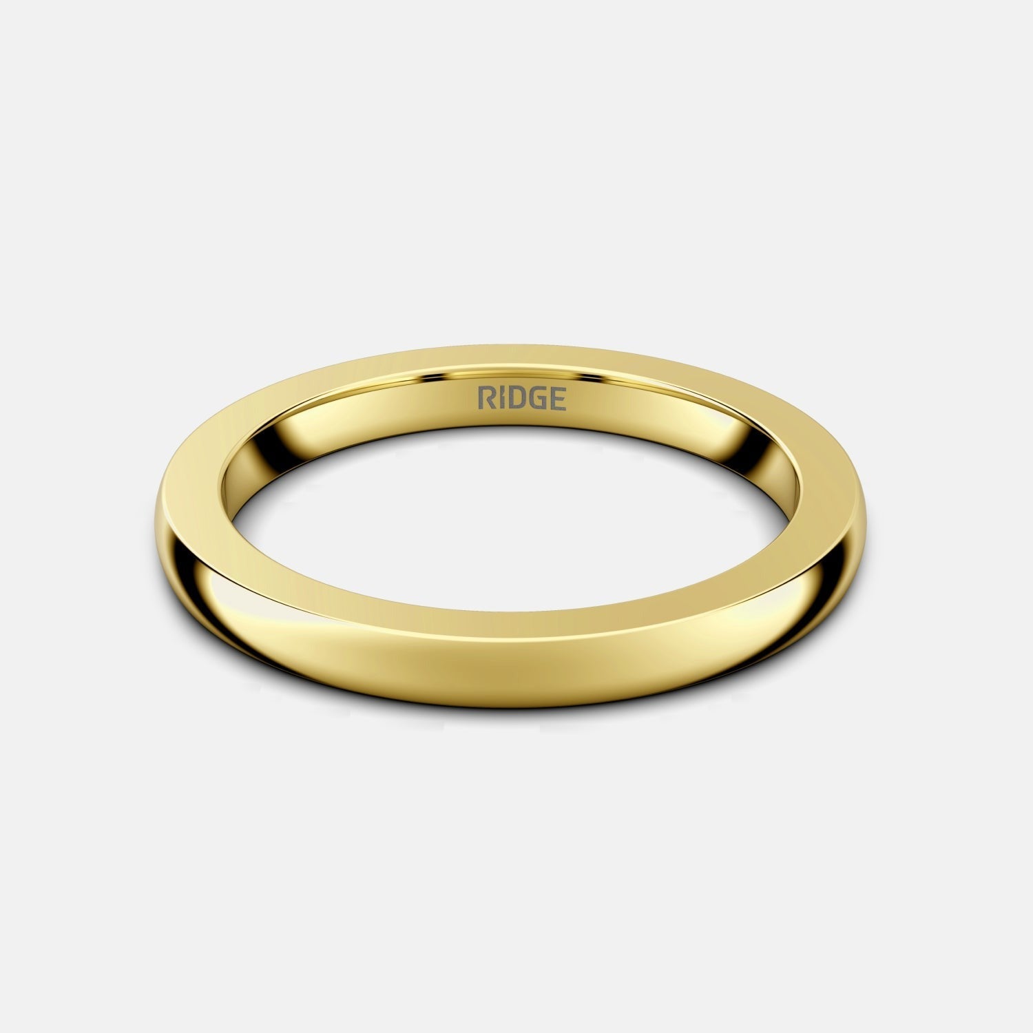 2mm Rounded Ring Set - 14K Yellow Gold