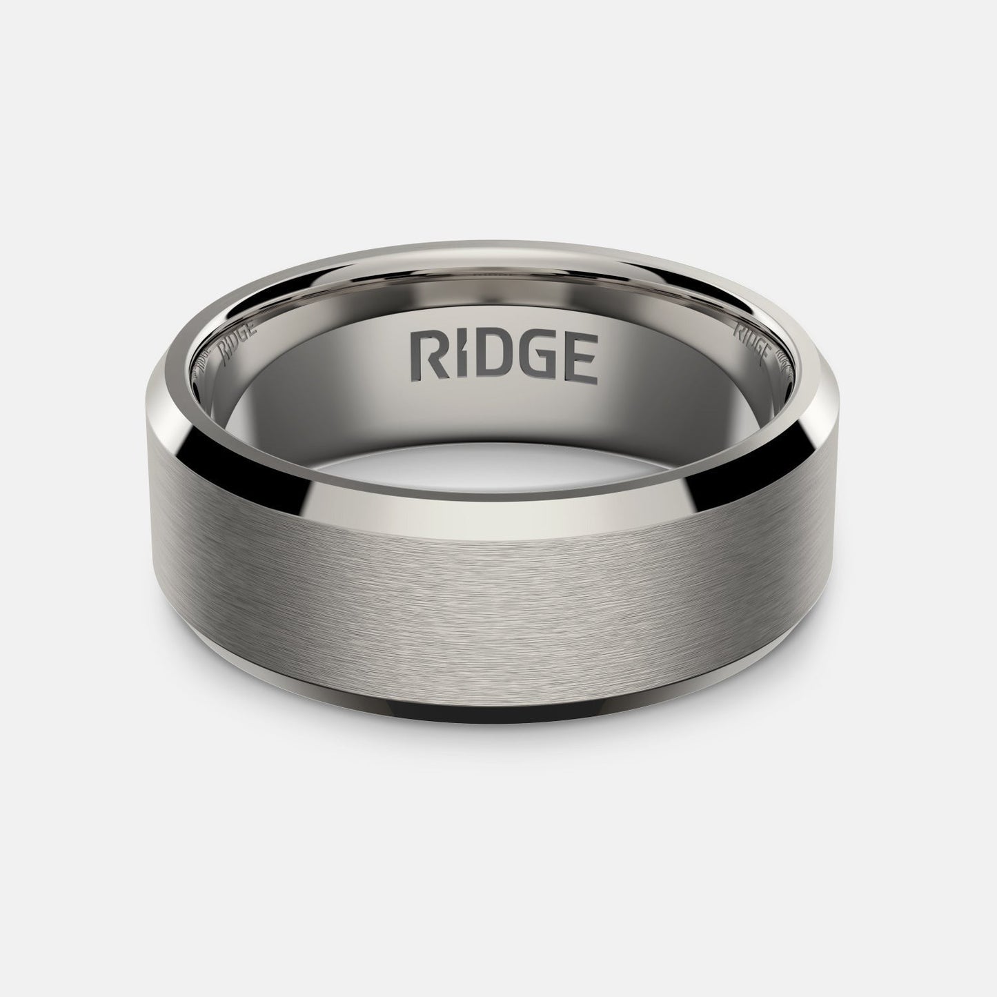 8mm Beveled Ring Set - Platinum - Tantalum Carbide